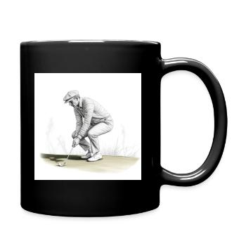 Golfeur avec -club - Mug uni - noir - Droite