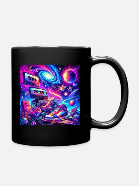 90s space - Tasse einfarbig - Schwarz