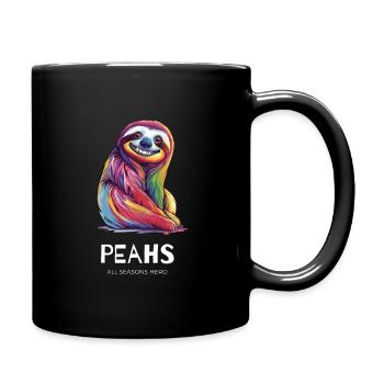 Funny outfit for optimists, sloth, sloth - Full Colour Mug - black - Right
