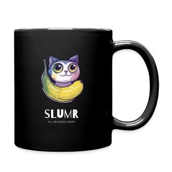 Funny outfit for slime, banana, cat - Full Colour Mug - black - Right