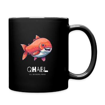Lustiges Outfit für Angler, Fisch, Natur - Tasse einfarbig - Schwarz - Rechts
