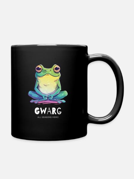 Funny outfit for know-it-alls, frog, toad - Full Colour Mug - black