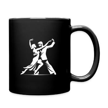 Tanzendes Paar - Tasse einfarbig - Schwarz - Rechts
