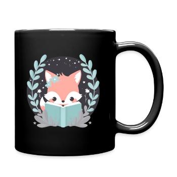 Renard de lecture - Mug uni - noir - Droite