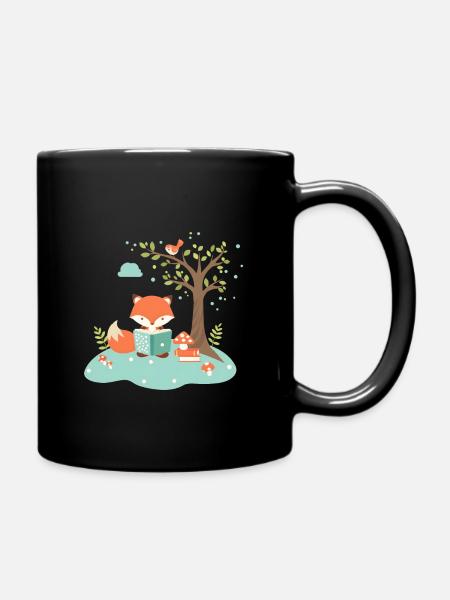 Weiser Fuchs - Tasse einfarbig - Schwarz