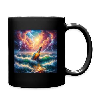 A bottle in the sea - Full Colour Mug - black - Right