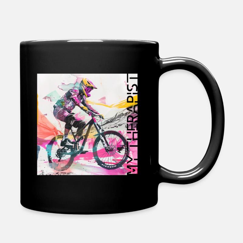 FAHRRAD + RADFAHRER - Tasse einfarbig - Schwarz