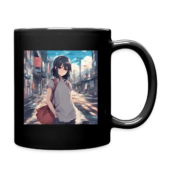 Süßer Mädchen-Anime - Tasse einfarbig - Schwarz - Rechts