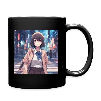 Süßer Mädchen-Anime - Tasse einfarbig - Schwarz - Rechts