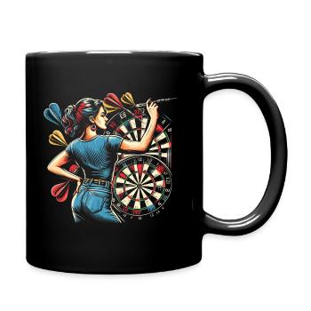 Dart jouant dames - cadeau Cool - Mug uni - noir - Droite