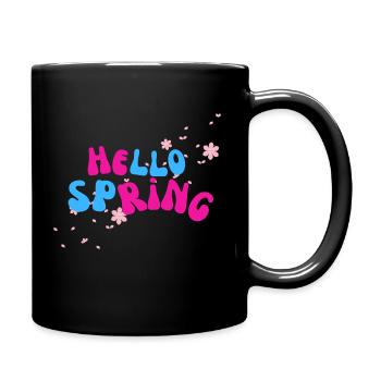 Bonjour le printemps - Mug uni - noir - Droite