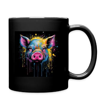 Funny Piglet - Full Colour Mug - black - Right