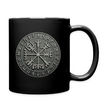 Viking compass stone - Full Colour Mug - black - Right