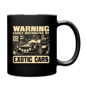 Avertissement Facilement distrait par les voitures exotiques - Mug uni - noir - Droite
