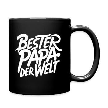 Bester Papa der Welt - Tasse einfarbig - Schwarz - Rechts