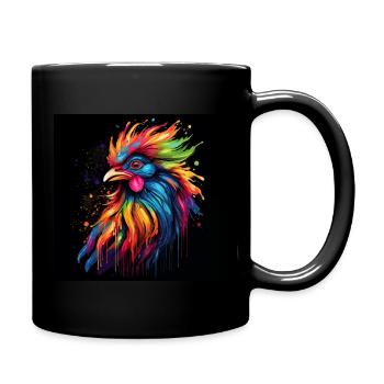 Ein stolzer Hahn - Tasse einfarbig - Schwarz - Rechts