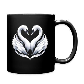 Cygne, ces deux cygnes forment un cœur pour toi - Mug uni - noir - Droite