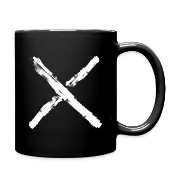 Kreuz - Tasse einfarbig - Schwarz - Rechts