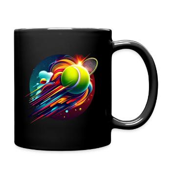 Tennis ist der Sport für Männer und Frauen - Tasse einfarbig - Schwarz - Rechts