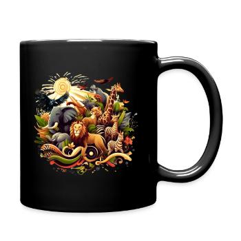 Safari Savanne Wildtiere Afrika Serengeti - Tasse einfarbig - Schwarz - Rechts