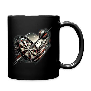 Playing darts on the dartboard - Full Colour Mug - black - Right