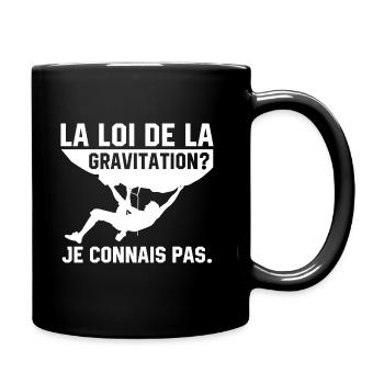 la loi de la gravitation je connais pas - Mug uni - noir - Droite