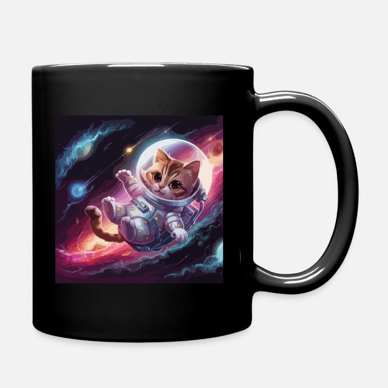 Astronaut Cat - Tasse einfarbig - Schwarz