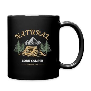 Campeur né Vie de camping - Mug uni - noir - Droite