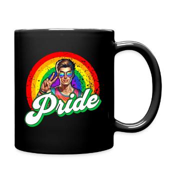 Pride Gay CSD Love LGBTQ Farben des Regenbogens - Tasse einfarbig - Schwarz - Rechts