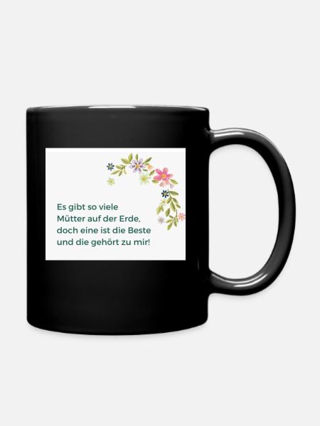 Muttertag - Tasse einfarbig - Schwarz