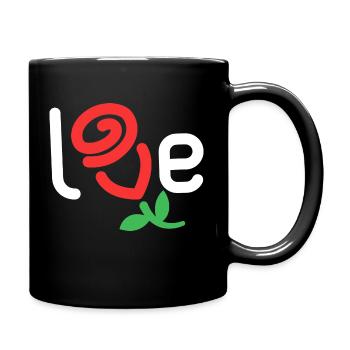 Love - Tasse einfarbig - Schwarz - Rechts