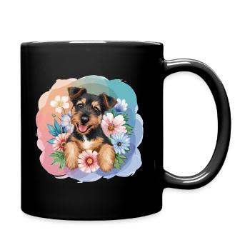 Terrier de chasse allemand - Mug uni - noir - Droite