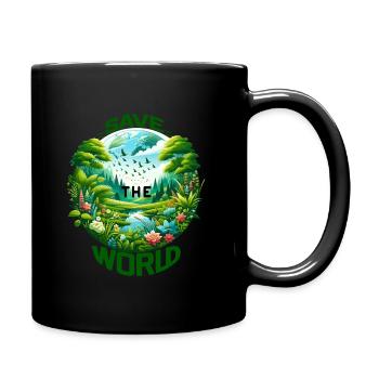 Sauver le monde (un appel à la conservation)Vert - Mug uni - noir - Droite