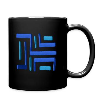 Labyrinth Malerei Blau - Tasse einfarbig - Schwarz - Rechts