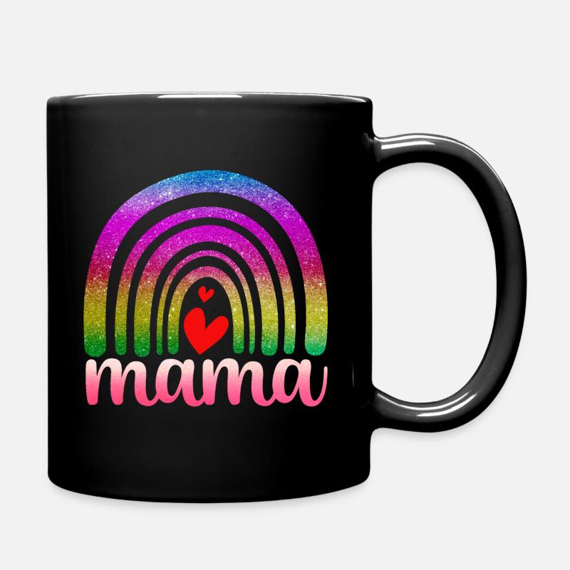 Regenbogen Mama - Tasse einfarbig - Schwarz