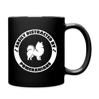 Easily distracted by Pomeranians - Tasse einfarbig - Schwarz - Rechts