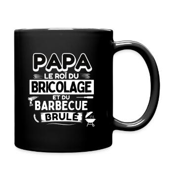 Papa le roi du bricolage et du BBQ brulé - Mug uni - noir - Droite