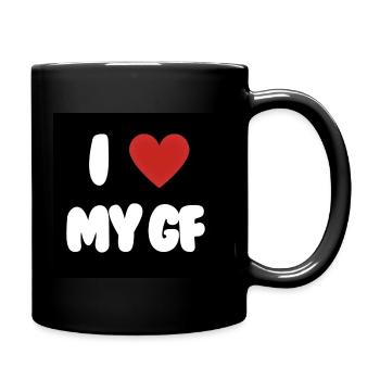 i love my gf - Tasse einfarbig - Schwarz - Rechts