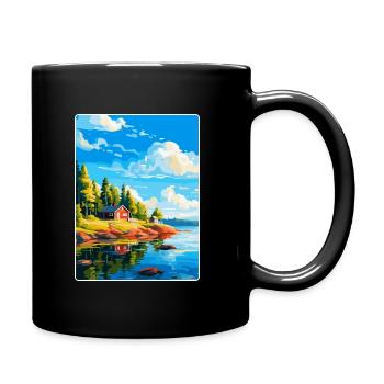 Ålandinseln Finnland Vintage Reiseplakat WPA - Tasse einfarbig - Schwarz - Rechts
