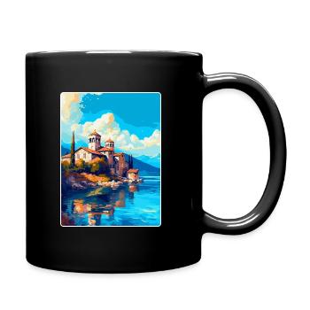 Ohrid Macédoine du Nord Affiche de voyage vintage WPA - Mug uni - noir - Droite