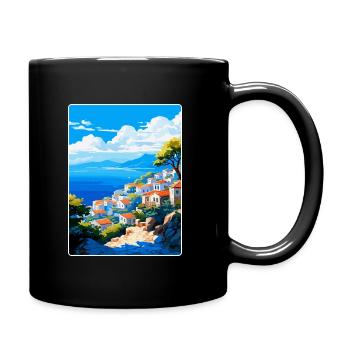 Hydra Greece Vintage Travel Poster WPA Souvenir - Full Colour Mug - black - Right