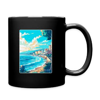Nice France Vintage Travel Poster WPA Art Souvenir - Full Colour Mug - black - Right