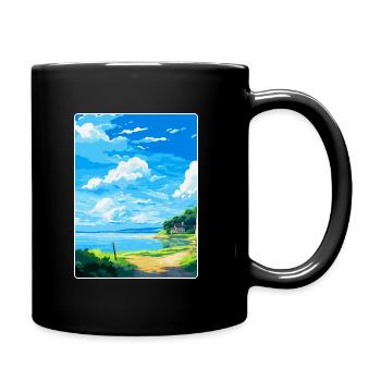 Feock England Uk Vintage Reiseposter Souvenir - Tasse einfarbig - Schwarz - Rechts