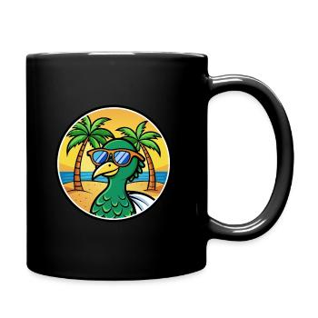 Pfau Lustige Cartoon Sommer Strand Sonnenbrille Cool - Tasse einfarbig - Schwarz - Rechts