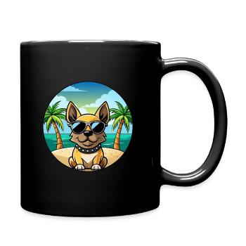 Braque Francais Dog Breed Cartoon Sunglasses Beach - Full Colour Mug - black - Right