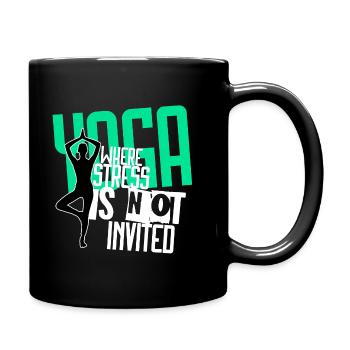 YOGA – OÙ LE STRESS N’EST PAS INVITÉ - Mug uni - noir - Droite
