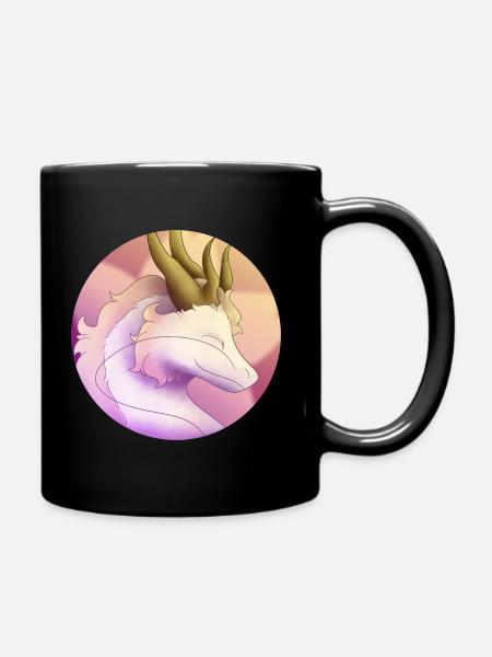 Flauschiger rosa Drache - Tasse einfarbig - Schwarz