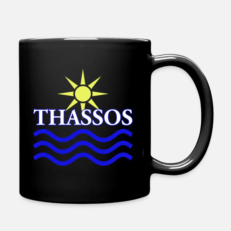 THASSOS Greece, Sun Water - Full Colour Mug - black