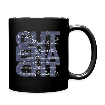 Gute Nacht - Tasse einfarbig - Schwarz - Rechts