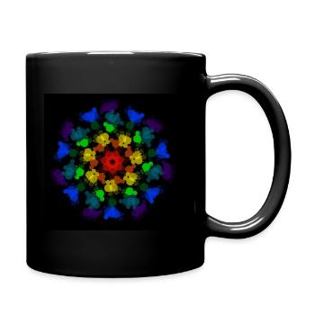 Regenbogen-Blume - Tasse einfarbig - Schwarz - Rechts